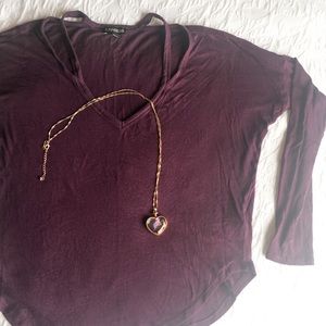 Deep Plum Express XS long sleeve cut out top